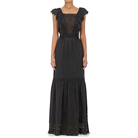 Ulla Johnson Dresses & Skirts - ulla johnson silk black eyelet maxi long dress summer evening boho chic